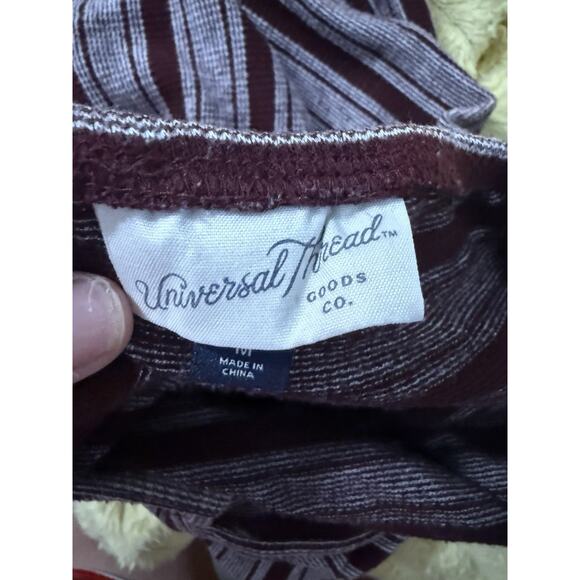 Womens Universal Threads Sleeveless Dress Mini Striped Chevron Burgundy medium - Picture 9 of 12